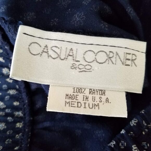 Casual Corner Women’s Lounge Pants Dark Blue Elastic Waist Size Medium - Picture 2 of 4